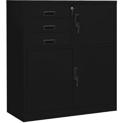 Armario de oficina de acero negro 90x40x102 cm vidaXL