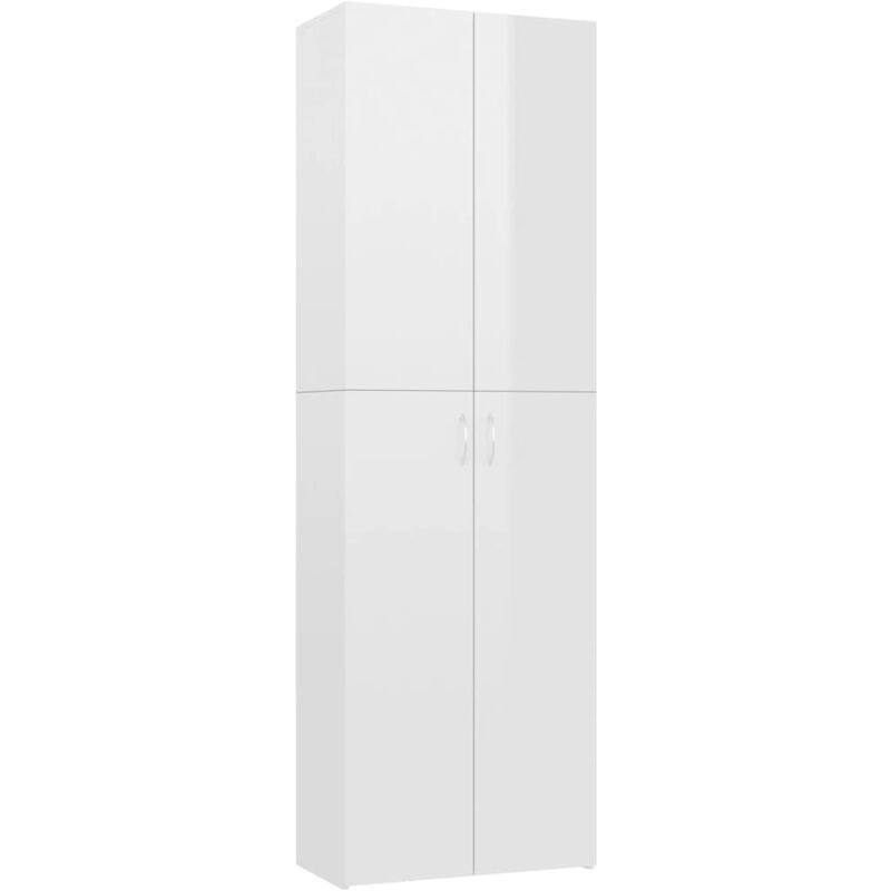 

Armario de oficina de aglomerado blanco brillante 60x32x190 cm - Blanco - Vidaxl