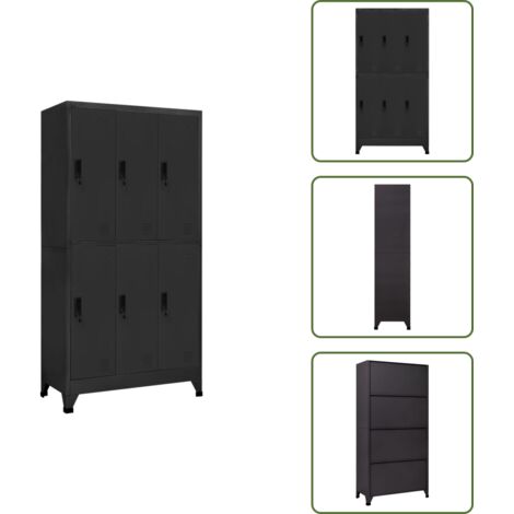 Armario de oficina - vidaXL Taquilla de acero gris antracita 90x45x180 cm - Armario para colegio
