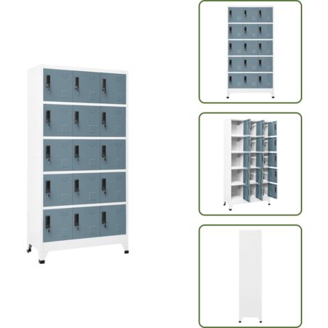 Armario de oficina - vidaXL Taquilla de acero gris claro y gris oscuro 90x40x180 cm - Armario para colegio