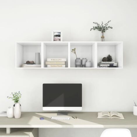 Armario de pared 4 uds madera contrachapada blanco 37x37x37 cm vidaXL