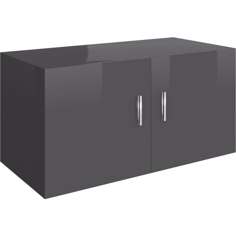 

vidaXL Armario de Pared Aglomerado 80x39x40 cm Gris Brillante - Gris