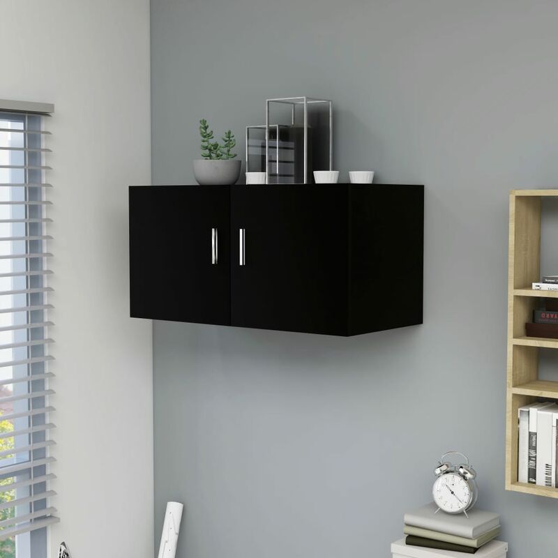 

Armario de pared aglomerado negro 80x39x40 cm