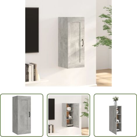 Armario de pared -  Armario colgante madera de ingeniería gris hormigón 35x34x90 cm