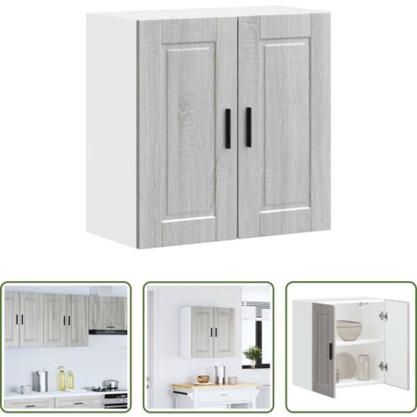 Armario de pared -  Armario de pared de cocina Porto gris sonoma madera ingeniería