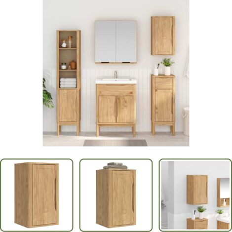Armario de pared -  Armario de pared para baño FLORO Marrón cera 35 x 30 x 60 cm