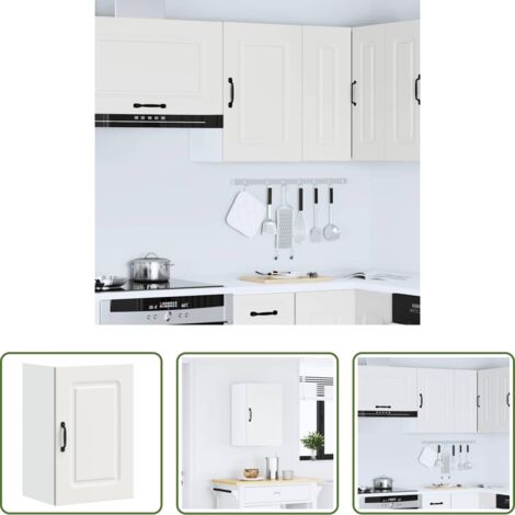 Armario de pared -  Armario de pared para cocina Kalmar madera de ingeniería blanca