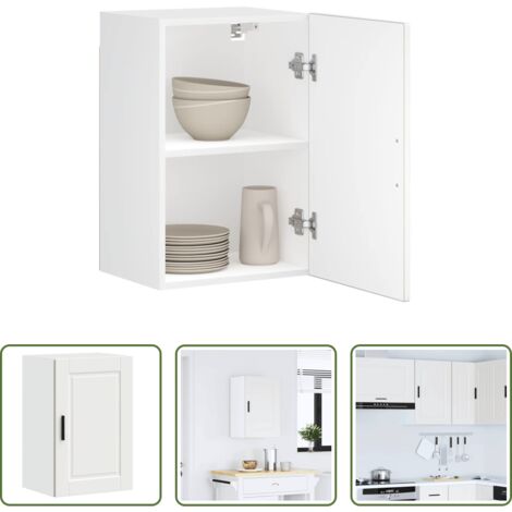 Armario de pared -  Armario de pared para cocina Porto madera de ingeniería blanca