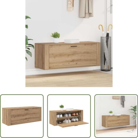 Armario de pared -  Armario para Zapatos con estante Roble artisan 100 x 35 x 38 cm
