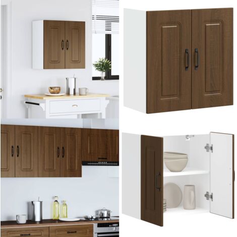 Armario de pared cocina Kalmar madera ingeniería roble marrón - Armario de pared - Almacenamiento cocina