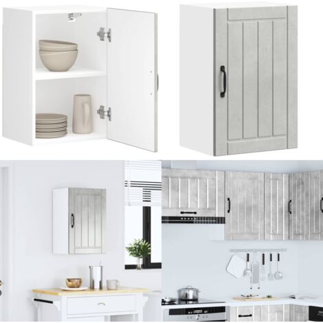 Armario de pared cocina Lucca madera contrachapada gris cemento - Armario pared cocina - Armario de madera