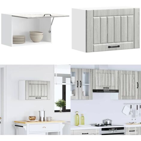 Armario de pared cocina Lucca madera contrachapada gris sonoma - Armario de pared cocina - Armario cocina gris