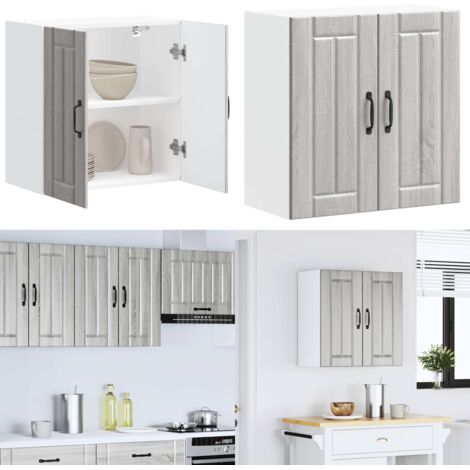 Armario de pared cocina Lucca madera contrachapada gris sonoma - Armario de pared cocina - Armario cocina gris