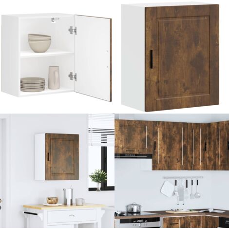Armario de pared cocina Porto madera ingeniería roble ahumado - Armario de pared - Cocina