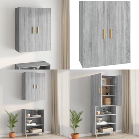 Armario de pared colgante gris Sonoma 69,5x34x90 cm - Armario de pared - Armario gris
