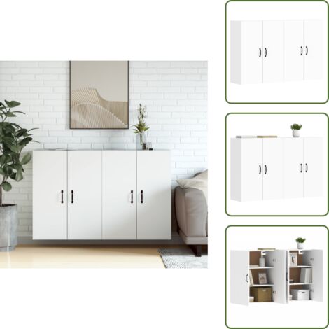 Armario de pared con espacio - vidaXL Armarios de pared 2 uds madera de ingeniería blanco - Armario de pared para casa