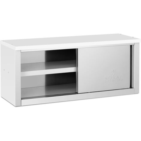 Armario de pared de acero inoxidable Armario de pared de acero inoxidable con puertas correderas Armario de cocina de pared Armario colgante de acero inoxidable 1200 x 400 x 500 mm Capacidad de carga 