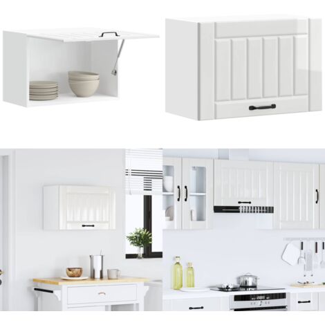 Armario de pared de cocina Lucca blanca de alto brillo - Armario de pared - Cocina organizada