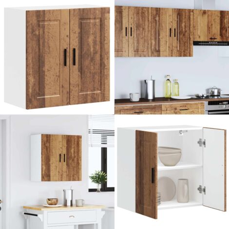 Armario de pared de cocina Porto madera vieja madera ingeniería - Armario de pared - Almacenamiento de cocina