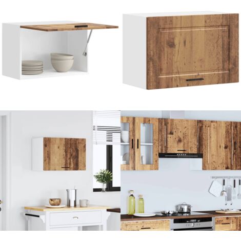 Armario de pared de cocina Porto madera vieja madera ingeniería - Armario de pared - Almacenamiento de cocina