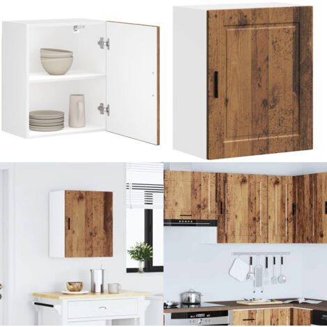 Armario de pared de cocina Porto madera vieja madera ingeniería - Armario de pared - Almacenamiento de cocina