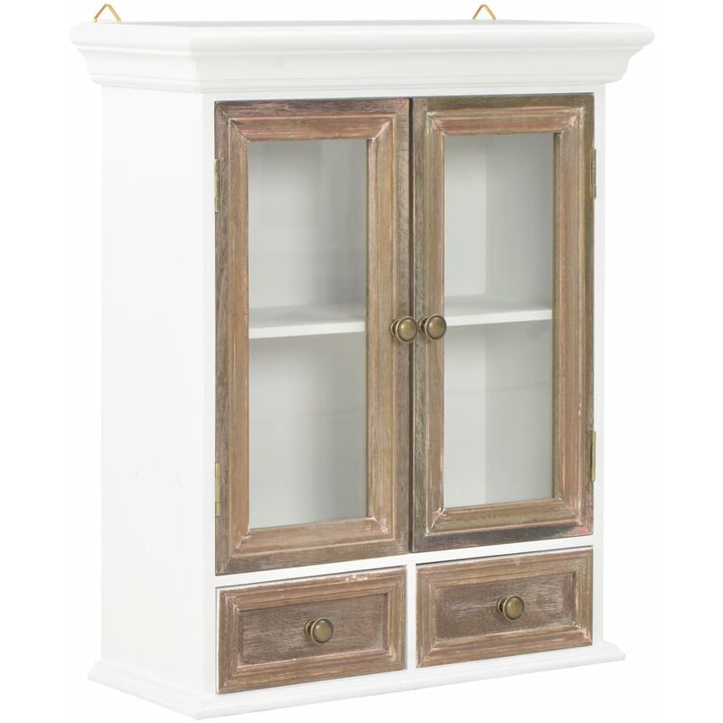 

Armario de pared de madera maciza blanco 49x22x59 cm