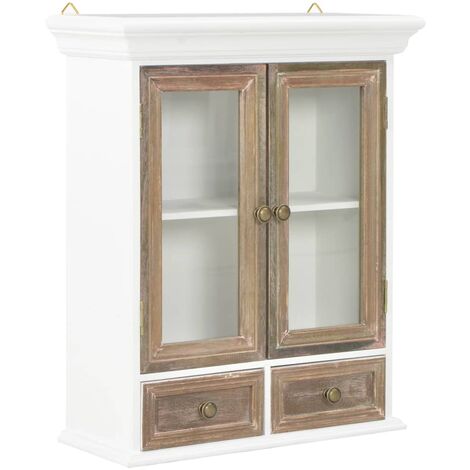 Armario de pared de madera maciza blanco 49x22x59 cm vidaXL - Blanco