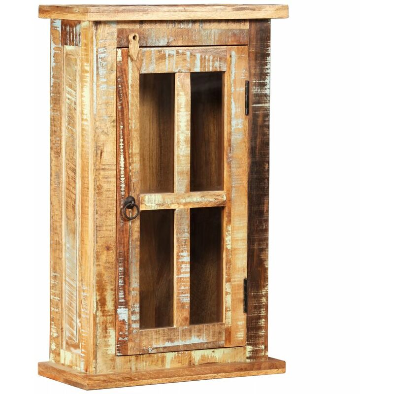

Armario de pared de madera maciza reciclada 44x21x72 cm