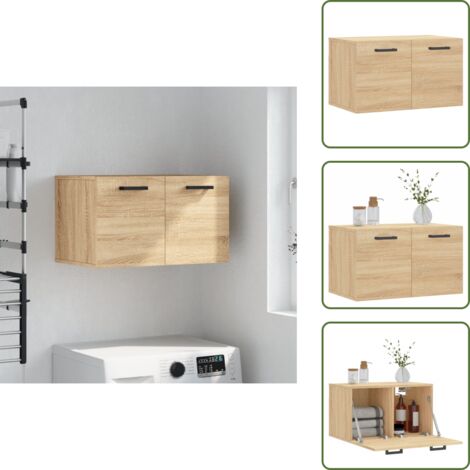 Armario de pared de madera - vidaXL Armario de pared madera ingeniería roble Sonoma 60x36,5x35 cm - Armario de roble