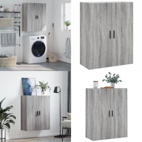 Armario de pared gris Sonoma 69,5x34x90 cm - Armario colgante - Armario gris