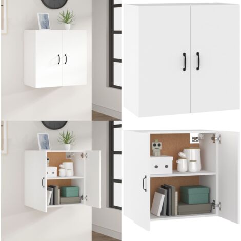 Armario de pared madera contrachapada blanco 60x31x60 cm - Armario de madera - Armario blanco