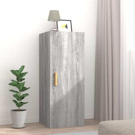 Armario de pared madera contrachapada gris  34,5x34x90 cm