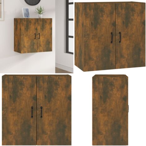 Armario de pared madera contrachapada roble ahumado 60x31x60 cm - Armario de madera - Armario de pared de madera contrachapada