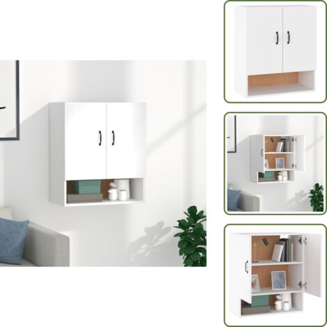 Armario de pared madera contrachapada - vidaXL Armario de pared madera contrachapada blanco 60x31x70 cm - Armario de almacenamiento