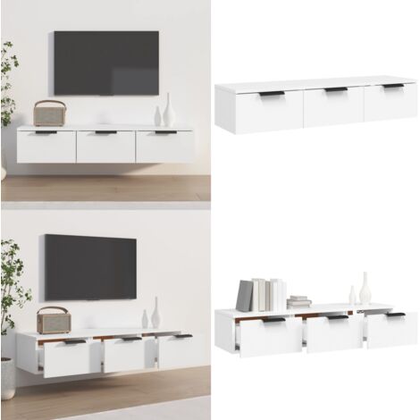 Armario de pared madera de ingeniería blanco 102x30x20 cm - Armario blanco - Armario de madera