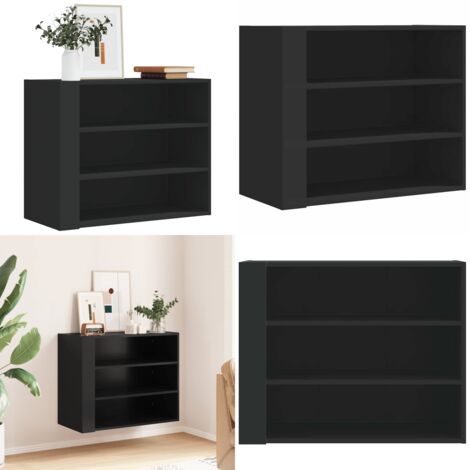Armario de pared madera de ingeniería negro 75x35x60 cm - Armario de madera - Armario de ingeniería