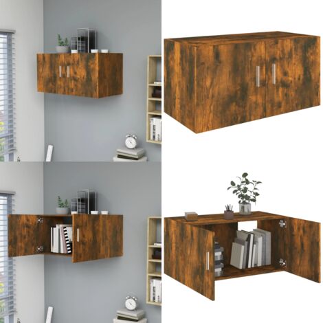 Armario de pared madera de ingeniería roble ahumado 80x39x40 cm - Armario de madera - Armario de roble