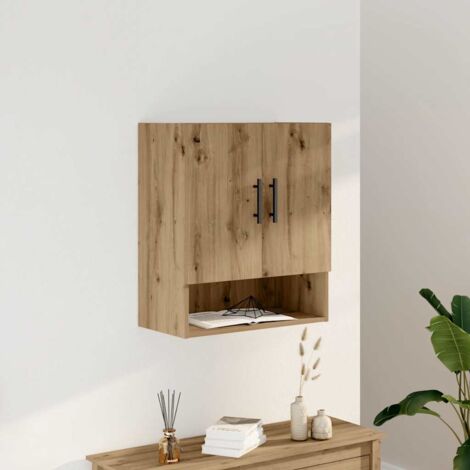 Armario de pared madera de ingeniería roble artesano 60x31x70cm