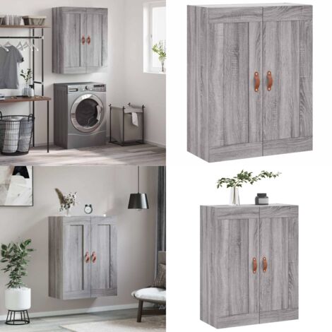 Armario de pared madera ingeniería gris Sonoma 69,5x34x90 cm - Armario de madera - Armario gris