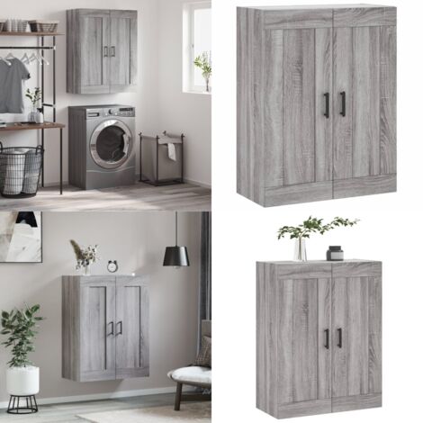 Armario de pared madera ingeniería gris Sonoma 69,5x34x90 cm - Armario de madera - Armario gris