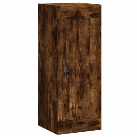 Armario de pared madera ingeniería roble ahumado 34,5x34x90 cm vidaXL