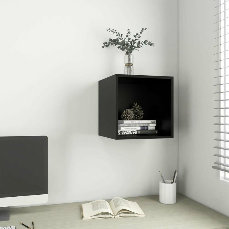 

Armario de pared negro 37x37x37 cm