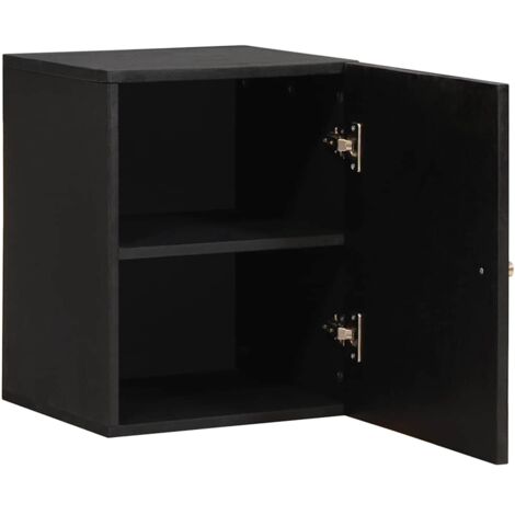 Armario de Pared Negro 38 x 33 x 48 cm Madera de mango maciza