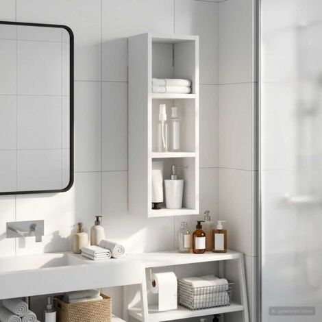 Armario de pared para baño con estante 20 x 16 x 62,5 cm
