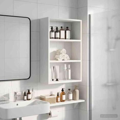 Armario de pared para baño con estante 40 x 16 x 62,5 cm
