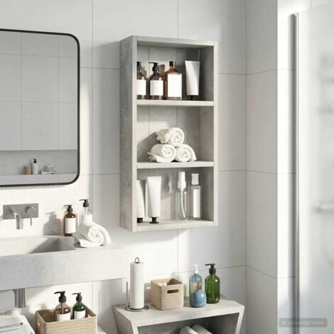 Armario de pared para baño Gris Concreto 30 x 10 x 60,5 cm