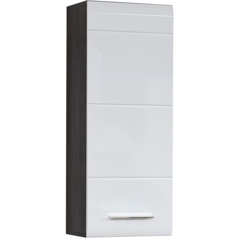 Armario de pared para baño Line blanco y plata ahumado Trendteam - Multicolor
