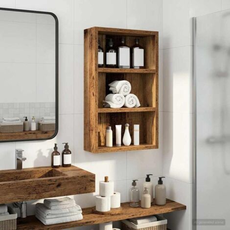 Armario de pared para baño Madera vieja 30 x 10 x 50 cm
