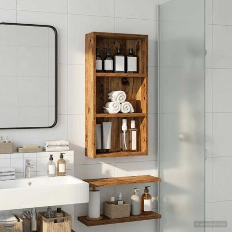 Armario de pared para baño Madera vieja 30 x 10 x 60,5 cm
