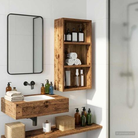 Armario de pared para baño Madera vieja 30 x 16 x 62,5 cm